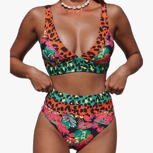 Tropical Print Women's Bikini Set